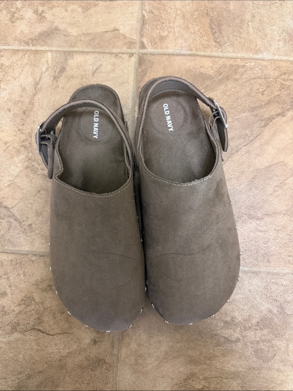 ON Suede Gray Studded Clogs